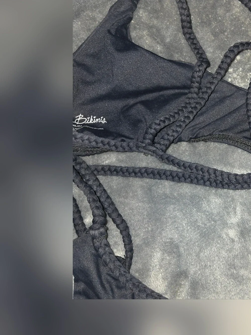 Frankie's Bikinis Braided Strap Black Two-Piece Bikini